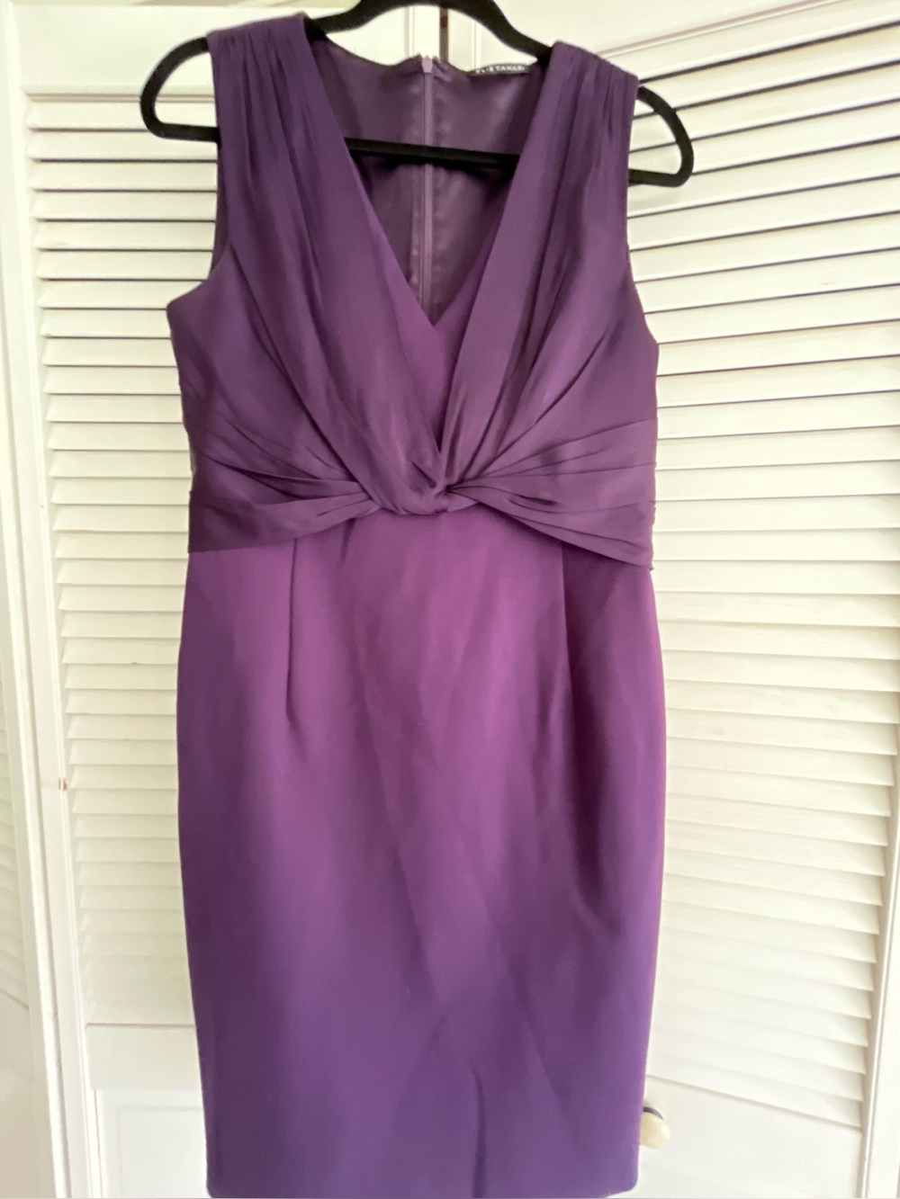 Elie Tahari Violet Knot-Front Sheath Dress